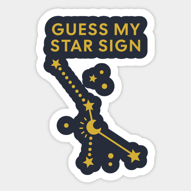 Guess My Star Sign – Cancer Zodiac, Astrology Constellation - Classic Gold Print Sticker by Designed By Marty